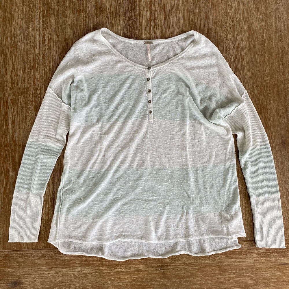 Free People Beach Linen Stripe Oversized Sweater